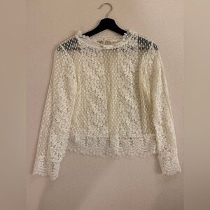 Maje Cream Lace Blouse